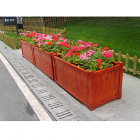 戶外防腐木花箱組合木花盆碳化木花槽定做花桶花架花車綠植種植箱