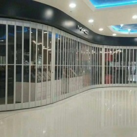 商場水晶卷簾門 鋁合金PVC折疊門 弧形隱形門