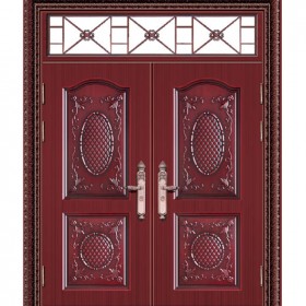 天衛(wèi)盾 入戶大門 定制別墅庭院大門雙開防盜門精品仿銅門不褪色不掉漆甲級防盜四川成都廠家直銷