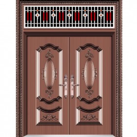 堂屋大門雙開防盜門精品仿銅門不褪色不掉漆甲級防盜四川成都廠家直銷