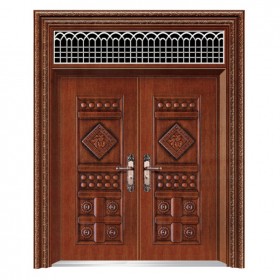 防銅大門雙開(kāi)防盜門精品仿銅門不褪色不掉漆甲級(jí)防盜四川成都廠家直銷天衛(wèi)盾 入戶大門 定制