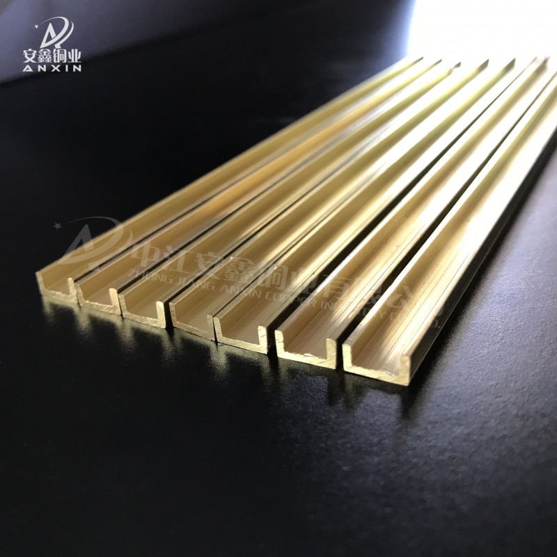 安鑫銅業(yè) 供應裝飾用黃銅條 大理石裝飾鑲嵌用U型銅條 背景墻木門裝飾銅條