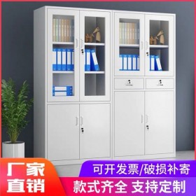 鐵皮文件柜帶鎖辦公儲物鋼制小型資料柜矮柜憑證柜財務落地檔案柜