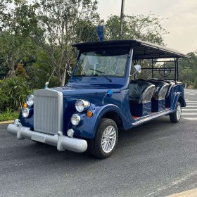 西安老爺款觀光車 寶石藍(lán) 11人座 適用景區(qū)房地產(chǎn)旅游樓盤接待