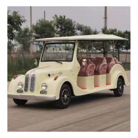 景區(qū)電動(dòng)老爺觀光車 觀光游覽車 米黃色 載客數(shù)11人 可定制