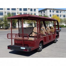 13座復(fù)古電動(dòng)款觀光車 景區(qū)營(yíng)運(yùn)觀光車 紅色 可租賃銷售