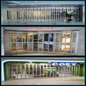 定制商場鋁合金水晶折疊門  側(cè)向水晶折疊卷簾門  現(xiàn)貨供應(yīng)