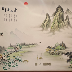 室內(nèi)家裝墻體彩繪 手繪電視背景墻壁畫臥室客廳彩繪