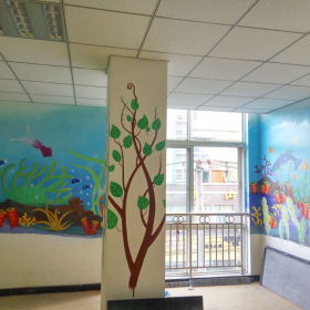 室內(nèi)墻體彩繪裝飾壁畫(huà) 醫(yī)院內(nèi)墻畫(huà)手工繪畫(huà)