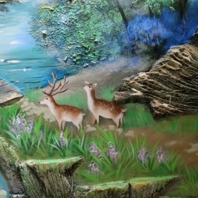 室內(nèi)彩繪成都?jí)w彩繪 家裝背景墻浮雕畫