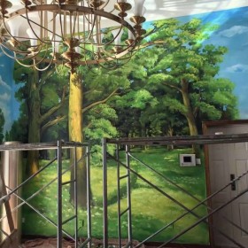 家裝壁畫(huà)手工墻繪 背景墻彩繪樓梯繪畫(huà)臥室彩繪