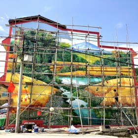 新農(nóng)村墻畫文化墻彩繪外墻繪畫新風(fēng)貌墻體彩繪