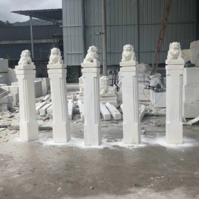 漢白玉石獅子石雕8 漢白玉石獅子精選廠家 廠家直銷 漢白玉石獅子價(jià)格報(bào)價(jià) 廠家定制