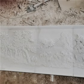 漢白玉浮雕廠家定制 四川寶興漢白玉  石材雕刻   玉石壁畫雕刻 浮雕墻面