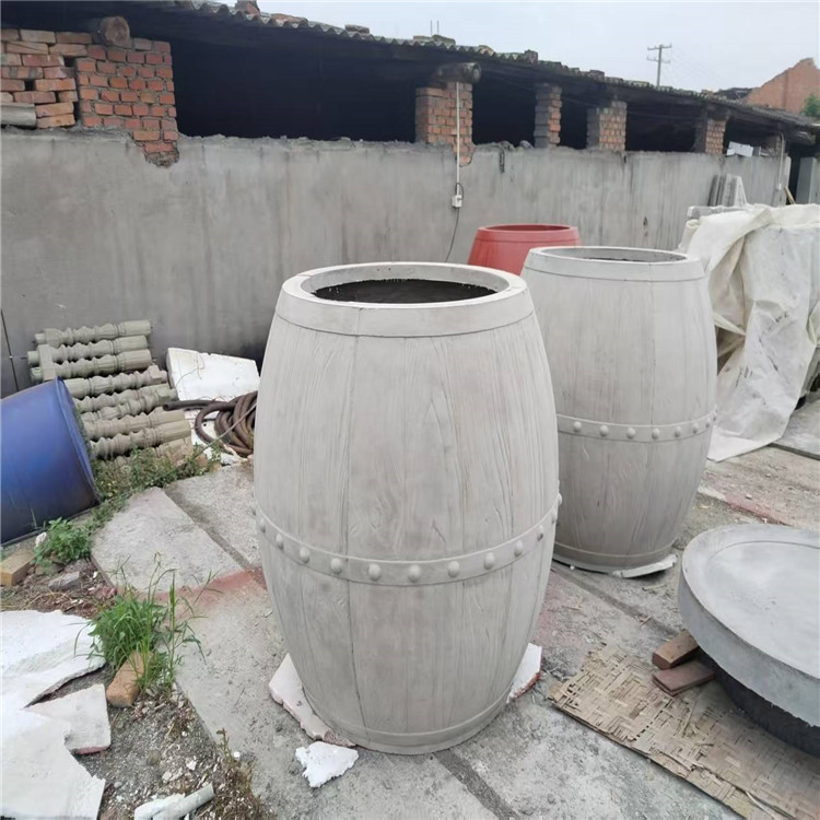 水泥花盆 預(yù)制公園道路仿木花箱 混凝土高低組合花槽 顏色可訂制