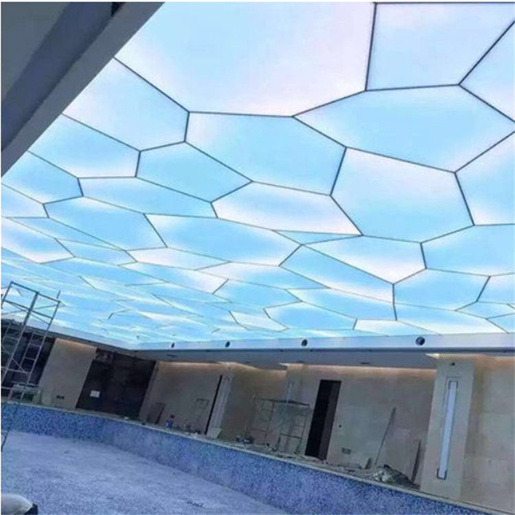 星空軟膜天花吊頂透光膜 高清圖案動感UV燈箱膜KTV酒店工程安裝修