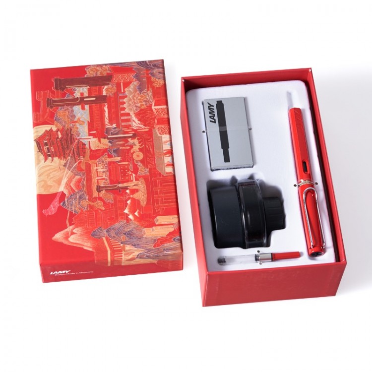 凌美(LAMY)狩獵者鋼筆墨水筆禮盒套裝 含墨水+吸墨器+墨膽月夜大唐禮品盒裝