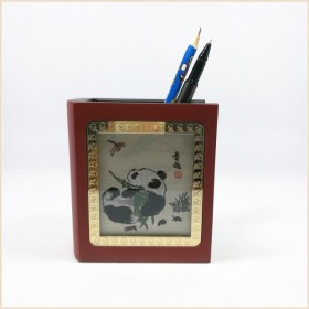 商務(wù)禮品筆筒定做 四川特色蜀繡筆筒 成都筆筒廠家