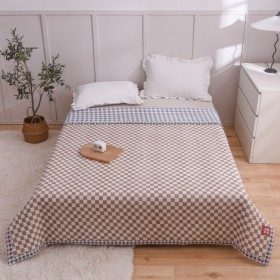 棋牌格空調(diào)被 親膚絨面料被子 夏季空調(diào)房睡覺被子