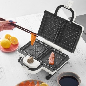 多功能三明治機(jī)早餐機(jī) 輕食機(jī) 雙面加熱電餅鐺 家用烹飪機(jī)可拆卸華夫餅機(jī)