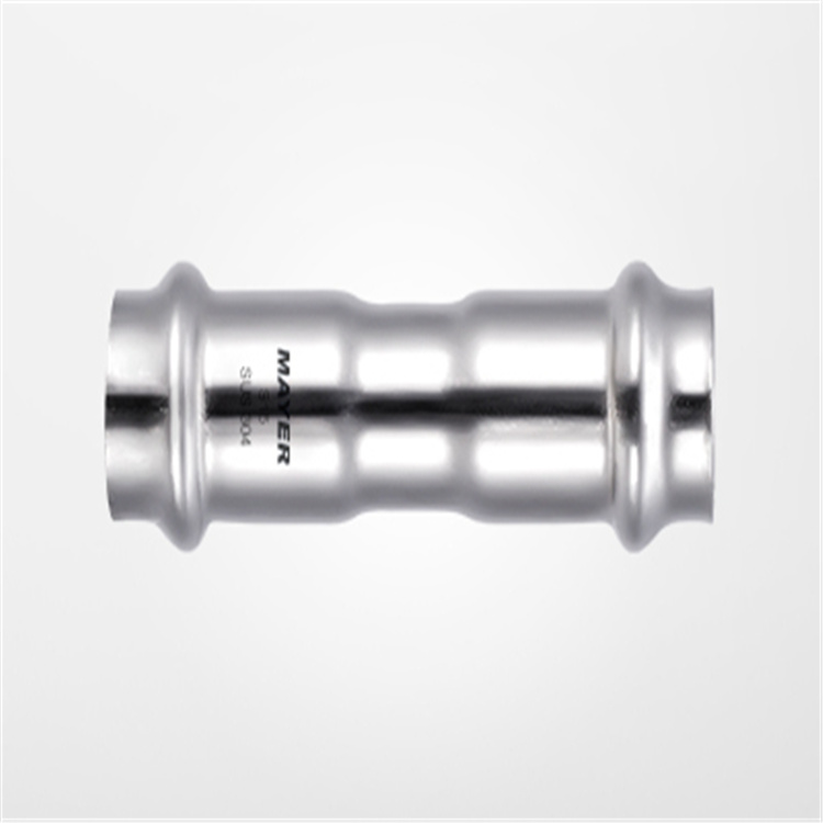 雙卡壓（國(guó)標(biāo)）直接對(duì)接直通水管管件 304不銹鋼水管直連管件過(guò)橋彎