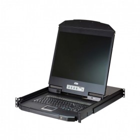 ATEN CL3108  8端口短機身 PS/2-USB VGA 單滑軌寬屏幕LCD KVM 多電腦切換器