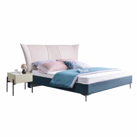 現(xiàn)代輕奢ins風皮床北歐臥室婚床雙人床1.8米簡約意式軟體皮床