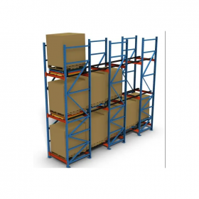 【齊天貨架】定制后推式貨架-廠家直發(fā)生產安裝一步到位