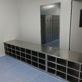 不銹鋼多人鞋柜，無(wú)塵車間鞋柜定制