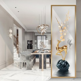 雙夾層夾絲夾娟工藝玻璃隔斷屏風(fēng)玄關(guān)山水畫彩色長虹藝術(shù)玻璃鋼化