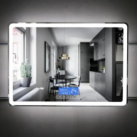 鏡子衛(wèi)生間化妝鏡掛墻發(fā)光智能鏡觸摸屏浴室鏡柜帶燈防霧人體感應(yīng)