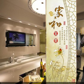 明珠藝術家裝工裝玻璃夾絲玻璃門窗山水畫景觀上門測量安裝