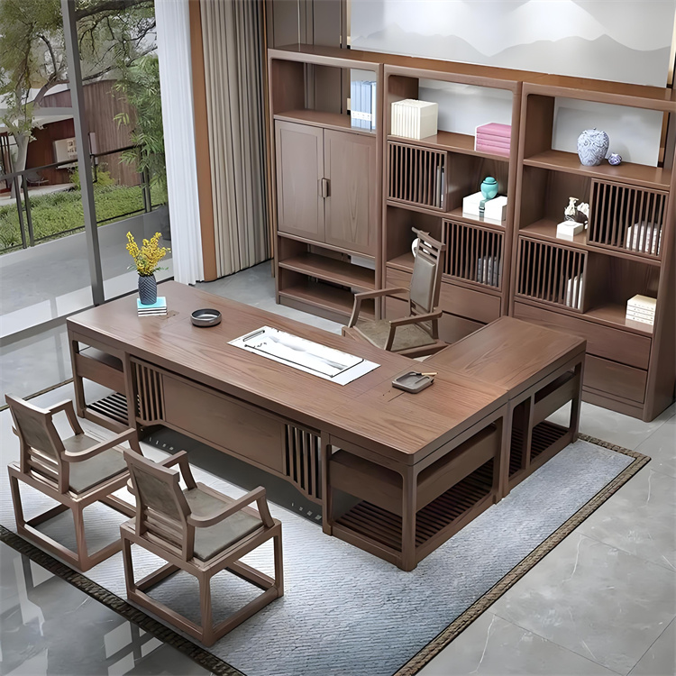 怡冉辦公家具 中式總裁班臺 桌實木辦公桌董事長寫字臺 高端辦公家具定制