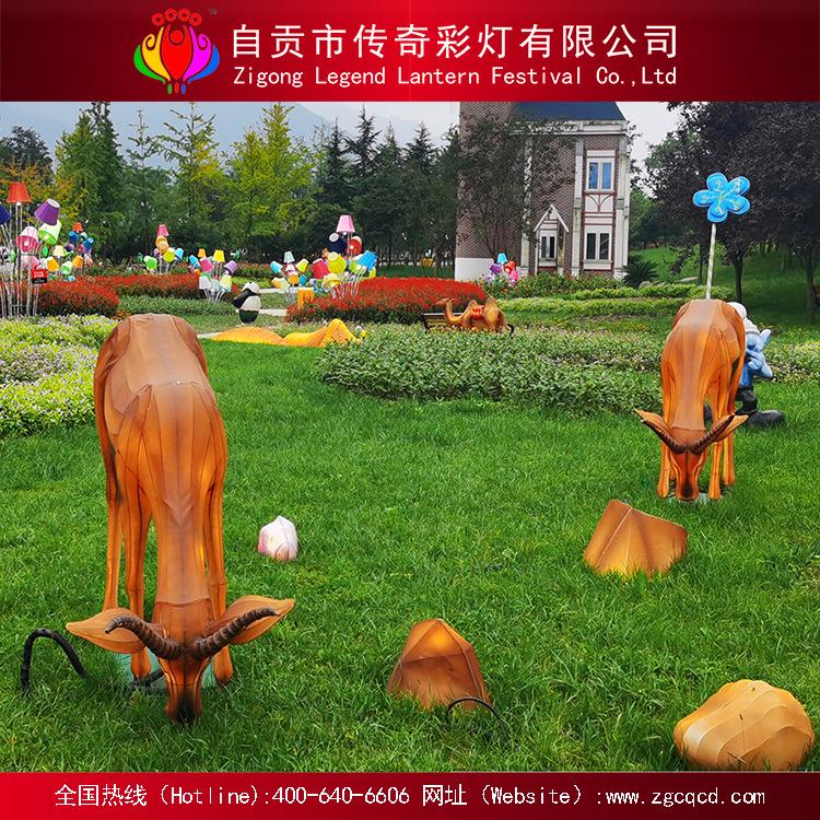 動(dòng)物園節(jié)日裝飾燈會(huì)戶外自貢絲綢動(dòng)物鹿燈