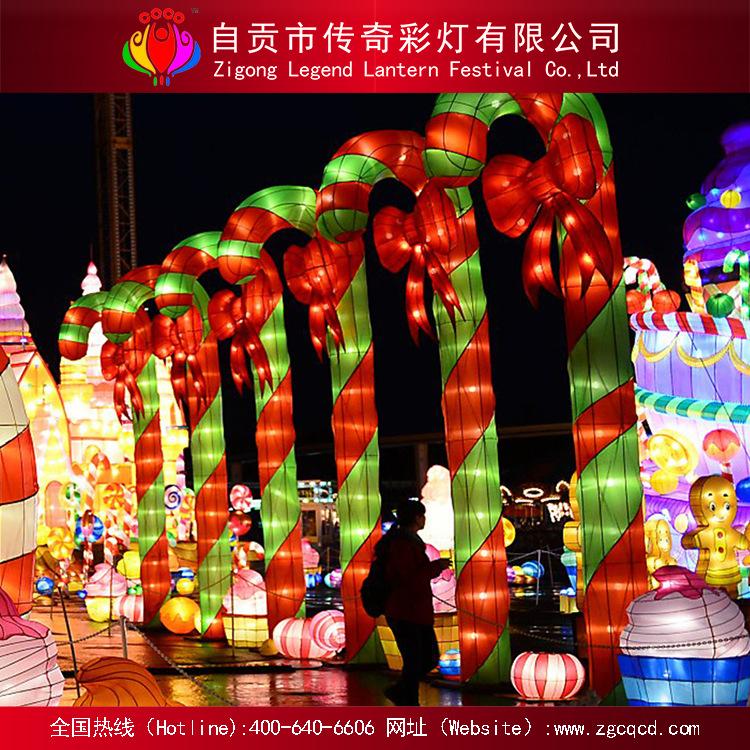 來圖定制各類 圣誕 主題類 卡通 拐棍 絲綢燈組 彩燈制作源頭廠家