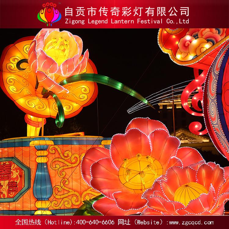 國慶中秋節(jié)日戶外裝飾中國傳統(tǒng)主題織布花燈