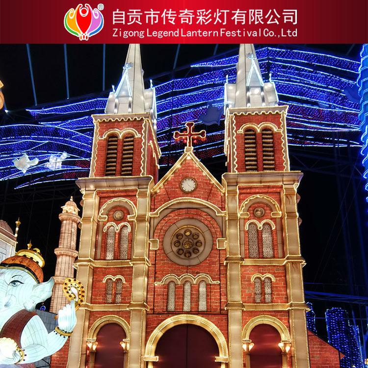 自貢燈會傳統(tǒng)節(jié)日主題燈展布建筑類彩燈