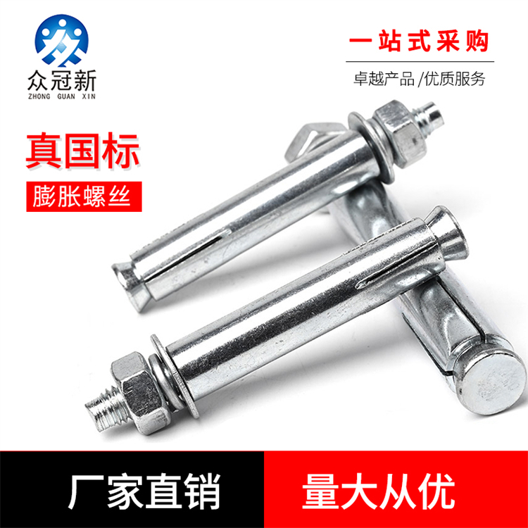 供應(yīng)地板膨脹螺絲 國標(biāo)減速帶螺栓 鍍藍白鋅內(nèi)爆