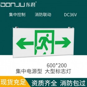 廣東東君照明 大型標志燈 600*200 廠房 商城 3W 智能消防應急疏散指示 安全出口 A型36V 集中電源 集中控制 消防聯(lián)動 DJ-01J