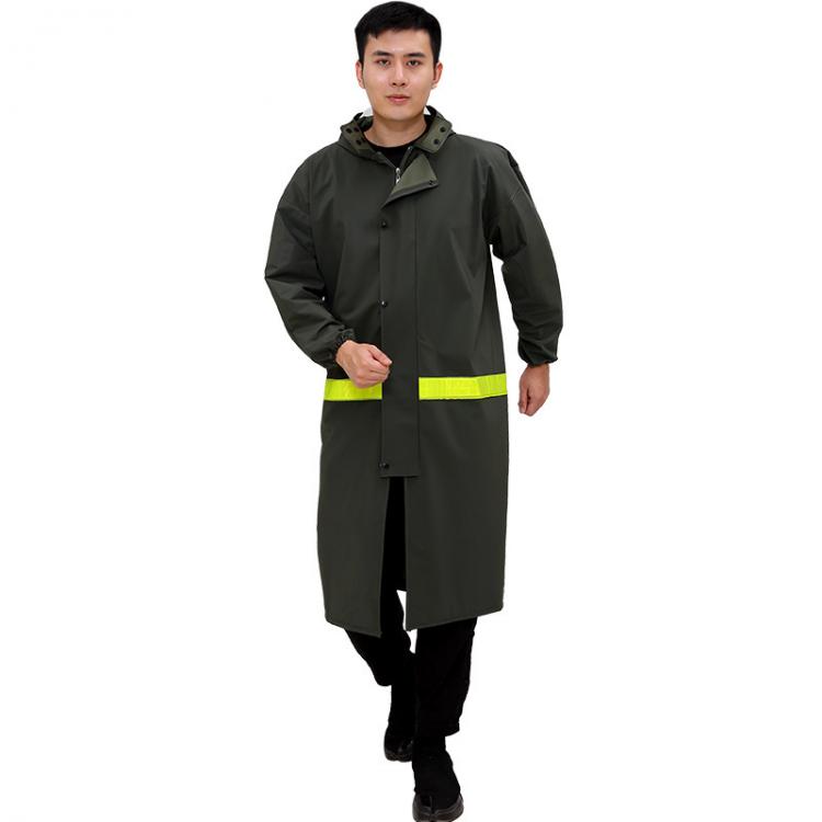 成都雨衣廠家 勞保雨衣 加長(zhǎng)款牛津布針織布拉鏈長(zhǎng)款單件反光雨衣徒步工地施工戶(hù)外執(zhí)勤雨衣批發(fā)