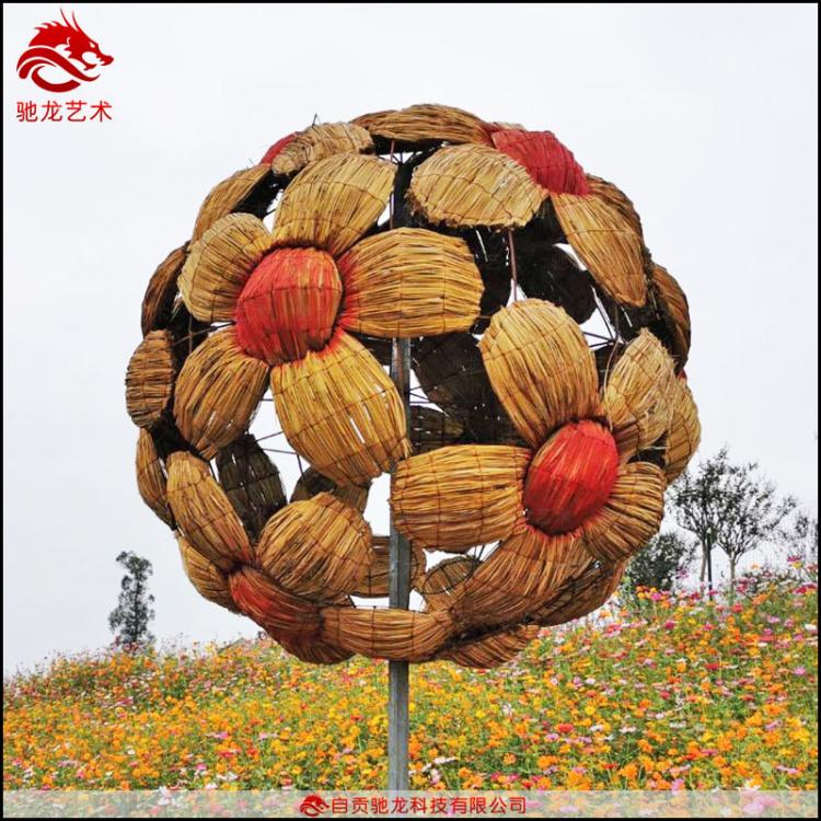 稻草工藝品雕塑定制農民豐收節(jié)稻草人定做農耕文化草雕藝術裝置