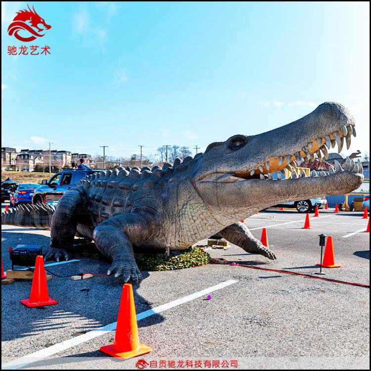 大型仿真鱷魚模型動(dòng)態(tài)軟體防水動(dòng)物硅橡膠仿真動(dòng)物制作廠家