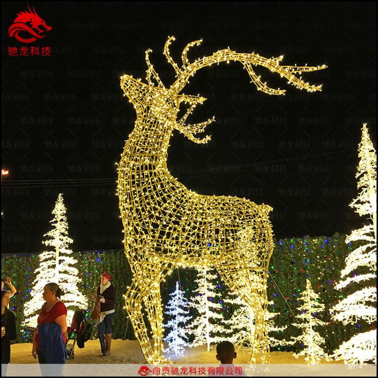 圣誕節(jié)發(fā)光彩燈麋鹿商場美陳鹿燈異形燈雕塑廣場大型藝術燈光秀