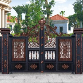 廠家批發(fā) 歐式鋁藝門(mén)庭院別墅大門(mén) 防盜推拉門(mén)戶外大門(mén)