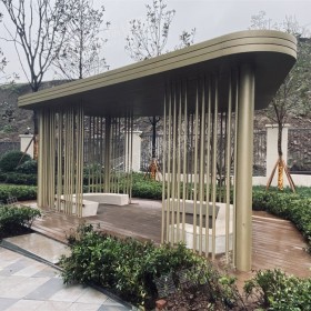 不銹鋼仿銅格柵地產景觀金屬裝飾銅廊架格柵金屬窗花花格