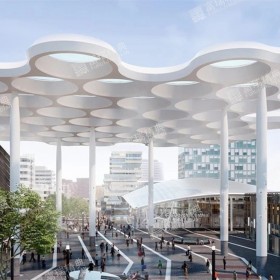 富瑞精典示售樓范區(qū)不銹鋼屏風(fēng)景觀廊架涼亭方鋼鋼結(jié)構(gòu)構(gòu)筑物廠家