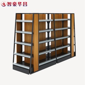 超市背板式鋼木貨架批發(fā)_商店貨架_ 超市貨架設備 廠家供應