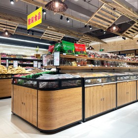 散裝零食陳列架超市中島散裝柜木制五谷雜糧展示架子貨架生產廠家