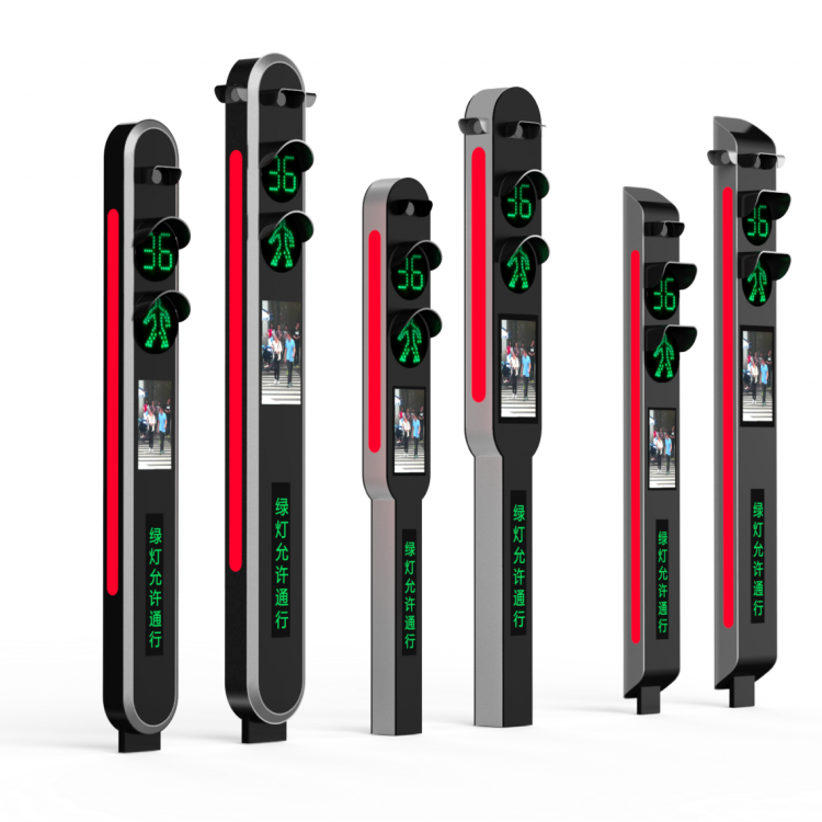 智能人行信號燈一體機  AI紅綠燈  文明交通人行紅綠燈  車禮讓行人紅綠燈