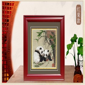 刺繡熊貓相框定制 專業(yè)禮品定制公司 批量定制 團(tuán)購刺繡相框